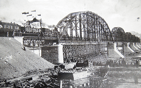 Вид на железнодорожный узел станции Красноярск, 1918‑1919 гг.